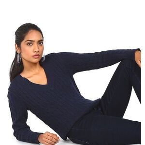 Tommy Hilfiger Navy V-Neck Sweater